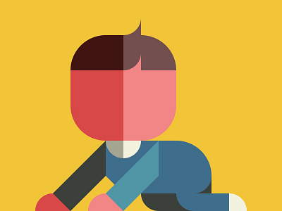 a crawling baby flat geometry kawaii kikagiga nemury patchworkapp