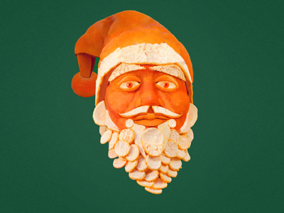Santa Claus Made From Oranges dan cretu food design food illustration orange santa claus