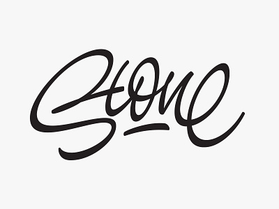 Stone brush lettering logo script type typography