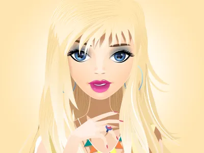 Modroočko (Blue-eyed) beauty blonde blue fashion hair illustration lips style