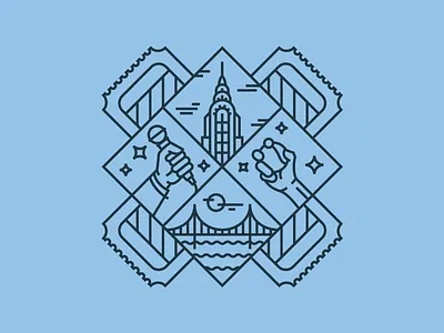 SeatGeek T-shirt concerts entertainment illustration monoline new york san francisco seat geek seatgeek sports ticket stubs travel tshirt