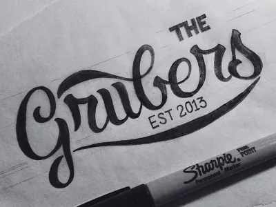 The Grubers Logotype brush script drawing hand lettering lettering logo logotype script sketch