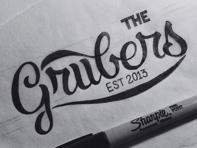 The Grubers Logotype brush script drawing hand lettering lettering logo logotype script sketch