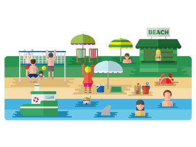 Fresh Beach beach flat design fresh illustration vector