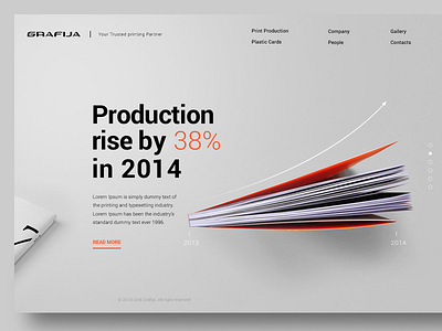 Print House website - WIP chart design grey infographic orange web