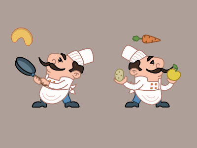 Christophe The Chef animation chef cook cooking food fruit gif meal pancake sticker vegetable