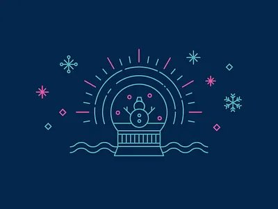 Snow Globe christmas flat holiday icon line art snow flake snow globe snowman winter xmas