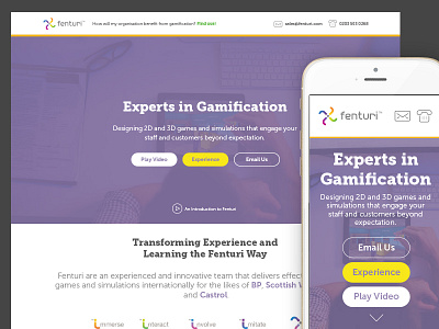 Fenturi Landing Page clean design flat landing purple responsive splash ui web website white