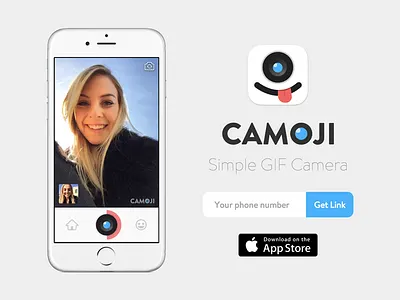 Camoji Landing Page camoji gif landing website