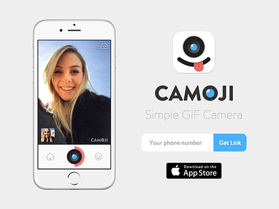 Camoji Landing Page camoji gif landing website