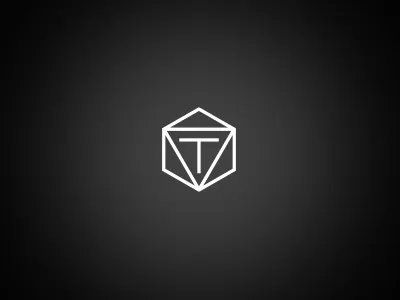 T Symbol geometric hexagon letter logo symbol