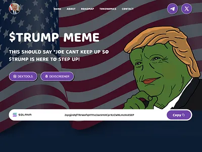 Meme coin website design bitcoin bnb bnb smart chain crypto design donald trump exchange landingpage meme meme chain meme coin meme coin landing page meme coin website design meme coin wed desig pepe website design solana chain trend turmp pepe ui uidesing