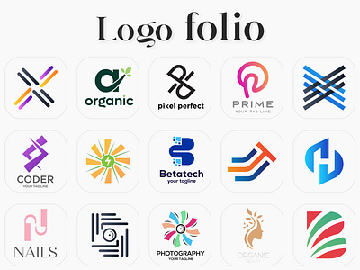 Logo Folio branding collection colorful logo design graphic design icon identity logo logo collection logo design logo folio logo inspire logos mark sale symbol typography vector