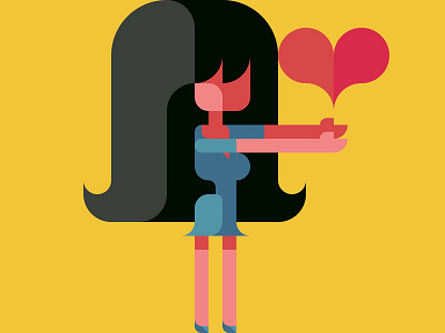 All My Loving cute design flat geometry girl illustration kawaii kikagiga nemury patchworkapp sweet