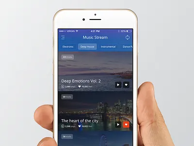 Music Stream app app design feed ios ios app music stream