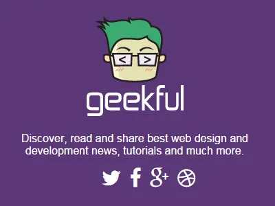 Geekful Coming Soon page coming soon designer developer follow geek geekful news share signup