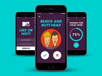 MTV Like or Not? ios app mtv ui ux