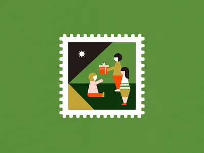 Stamp II azambuja christmas gift illustration martin red stamp vector