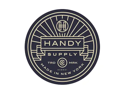 Handy Supply Co. Badge badge banner branding crest font layout logo monogram new york ribbon typography vintage