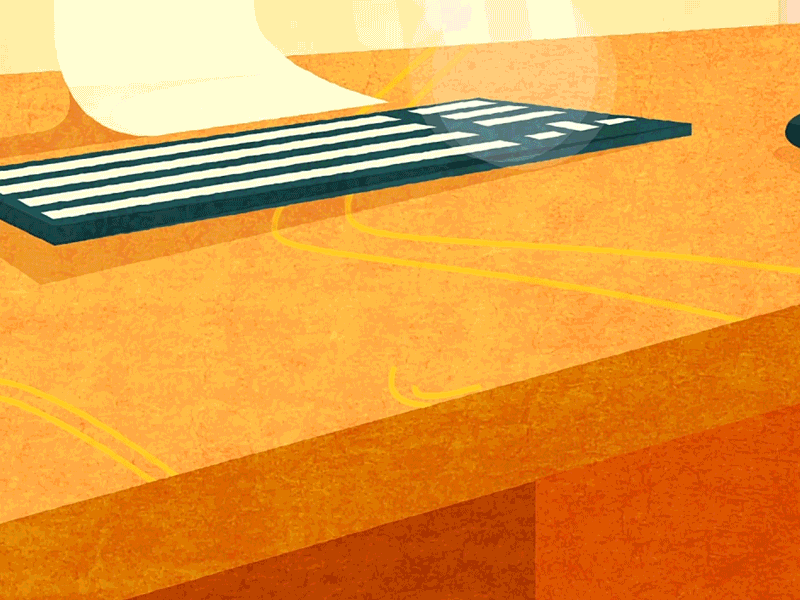 Workspace affter effects animated animation boy coffee computer gif illustrator phone photosop