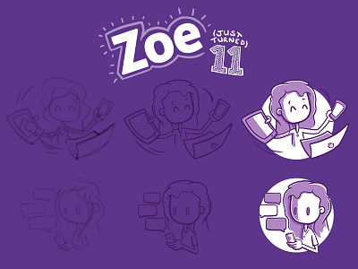 BBC Children's Personas- Zoe bbc childrens drawing illustration personas process sketch sketches wip