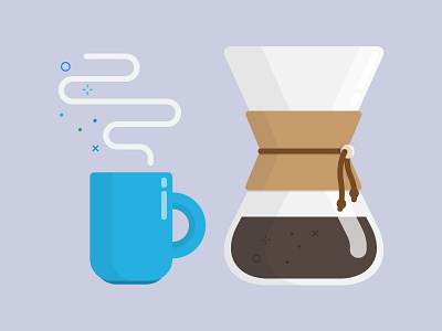 Coffee Break caffeine chemex coffee flat icon illustration vector