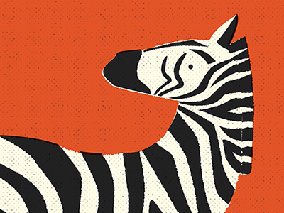 Stripes halftone illustration zebra zoo