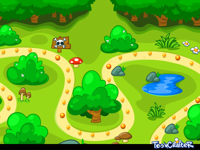 Forest Map - Game Scenario Select adventure background cartoon casual elements forest fun game items level map scenario select