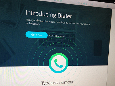 Dialer app landing page concept app icon ladning process site sketchapp web wip