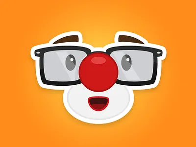 Hipster Clown - Sticker Mule Playoff clown funny glasses hipster nose sticker