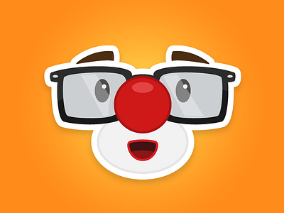 Hipster Clown - Sticker Mule Playoff clown funny glasses hipster nose sticker