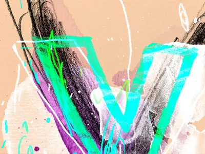 Chainletter V 01 art letter lettering mess pencil scribble v watercolor