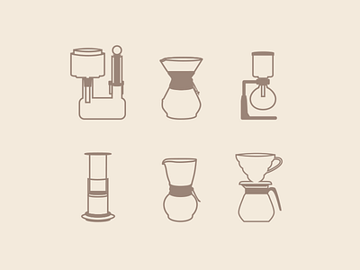 My Favorite Coffee Brew Methods aeropress brew chemex coffee dragon drip icons neldrip pourover siphon v60