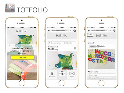 Totfolio - a private art gallery for children art ios jquery kids mobile totfolio ui ux