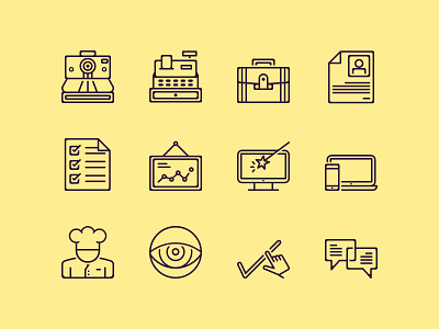 Main icon set camera icon iconography line set thin vector web