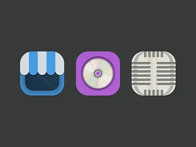 Icons disc flat icon icons ios iphone jailbreak microphone shop theme winterboard