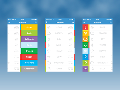 Warncast app concept flat simple ui weather