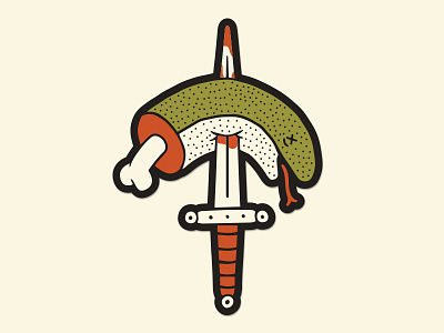 Snake & Dagger Sticker bone dagger illustration louisville robby davis snake sticker sticker mule