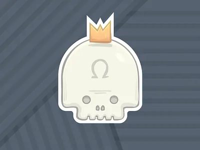 stickerskull crown funny rosek skeleton skull sticker