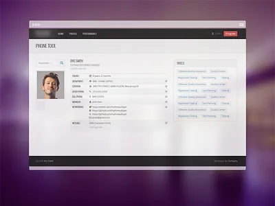 Employee Page dashboard human management people profile resources skills