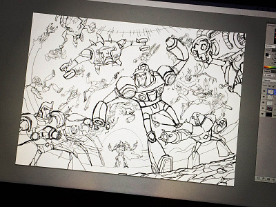 Sketch 2 80s battleroyale grinwise illustration sketch wip