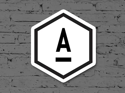 A Logo a hipster logo sticker