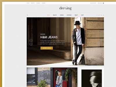 Dressing beauty blog border fashion header magazine slider social style ui ux web