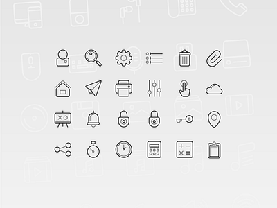 TwoGrey Icons Set ai burger colors free freebie grey icons illustrator line photoshop psd vladcristea