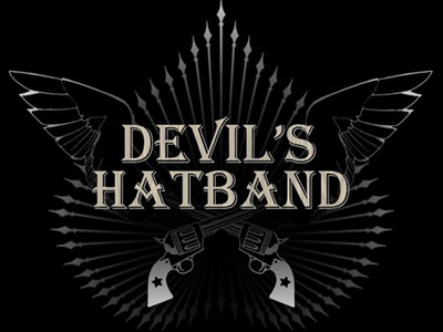 Devil's Hatband band gun logo script type wings