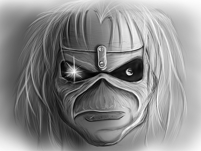 Drawing Eddie's Face draw drawing eddie hardrock iron ironmaiden maiden metal pencil photoshop sketch skull