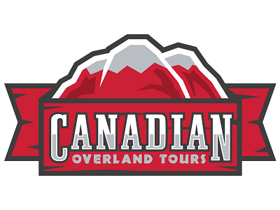 Canadian Overland Tours camp canada logo mountain outdoor ribbon slab texture tour