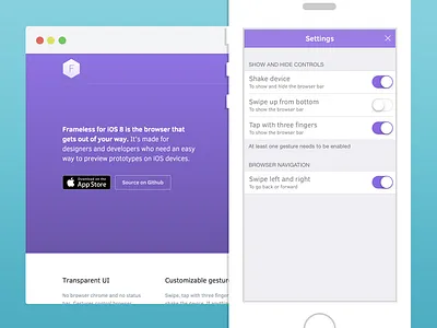 Frameless Is A Thing Now browser framer framer.js gesture ios mobile app prototype swift ui