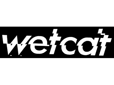 Wetcat algorithmic black and white distressed logo type typeography