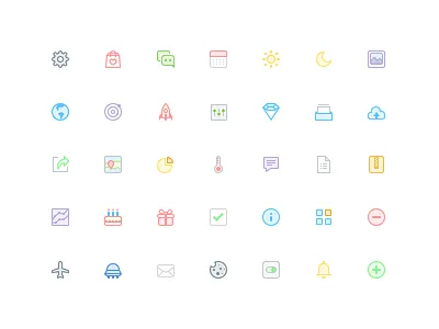 icon 16*16 airplane checkbox diamond document icon map moon solar system ufo